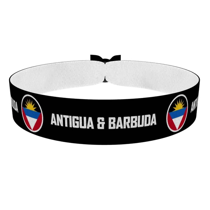 Zum Produkt Antigua & Barbuda runde Flaggen Stoffarmband