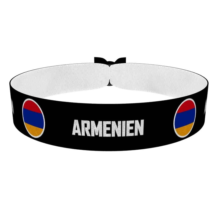 Zum Produkt Armenien runde Flaggen Stoffarmband
