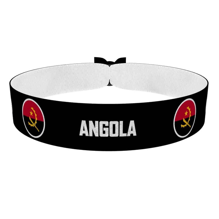 Zum Produkt Angola runde Flaggen Stoffarmband