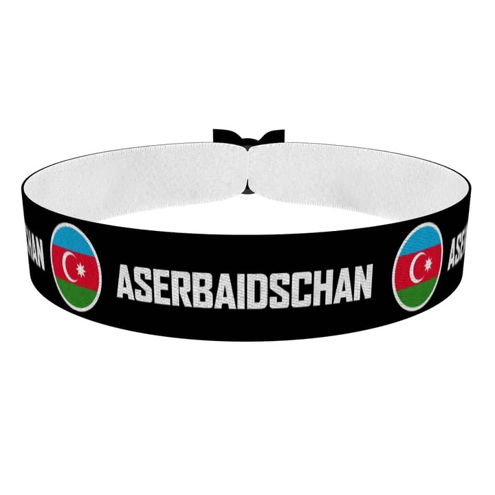 Zum Produkt Aserbaidschan runde Flaggen Stoffarmband