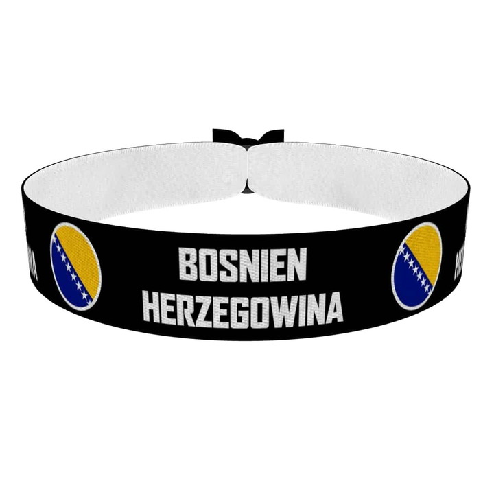 Zum Produkt Bosnien & Herzegowina runde Flaggen Stoffarmband