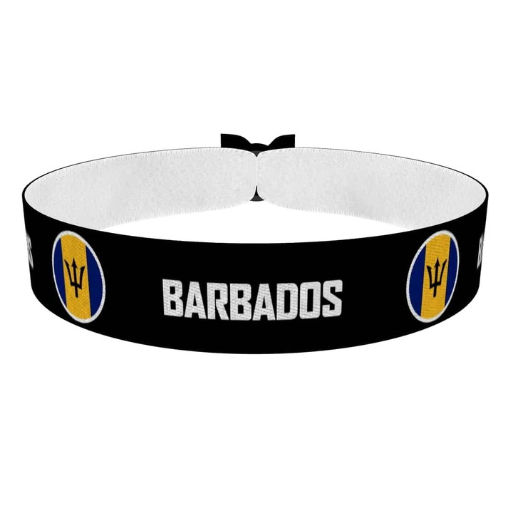 Zum Produkt Barbados runde Flaggen Stoffarmband