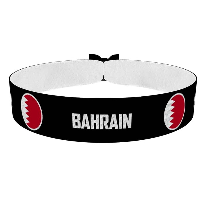 Zum Produkt Bahrain runde Flaggen Stoffarmband