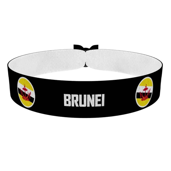 Zum Produkt Brunei runde Flaggen Stoffarmband