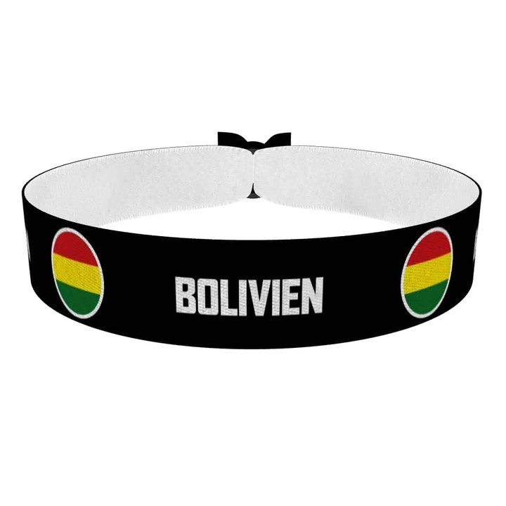 Zum Produkt Bolivien runde Flaggen Stoffarmband