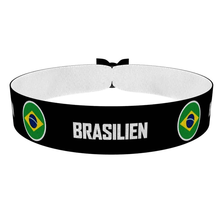 Zum Produkt Brasilien runde Flaggen Stoffarmband