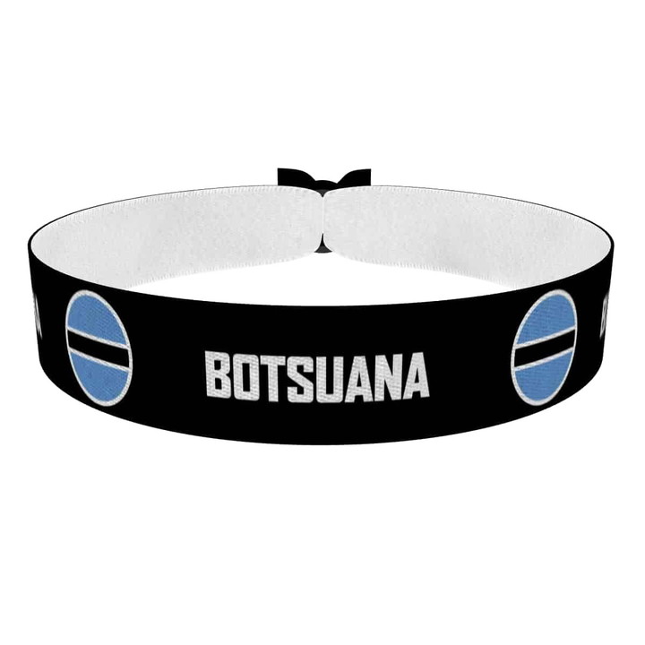 Zum Produkt Botsuana runde Flaggen Stoffarmband