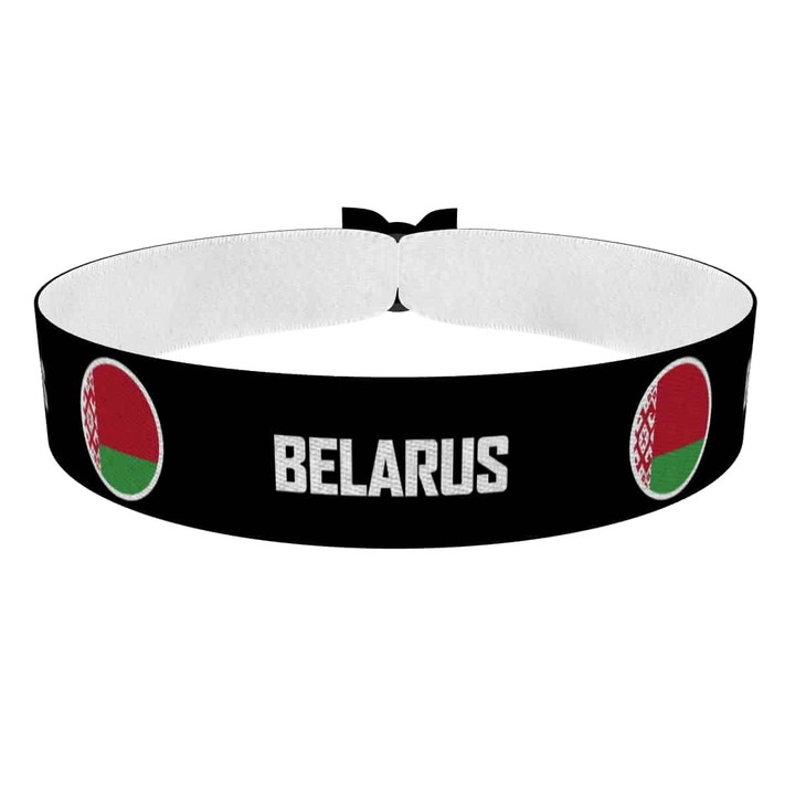 Zum Produkt Belarus runde Flaggen Stoffarmband