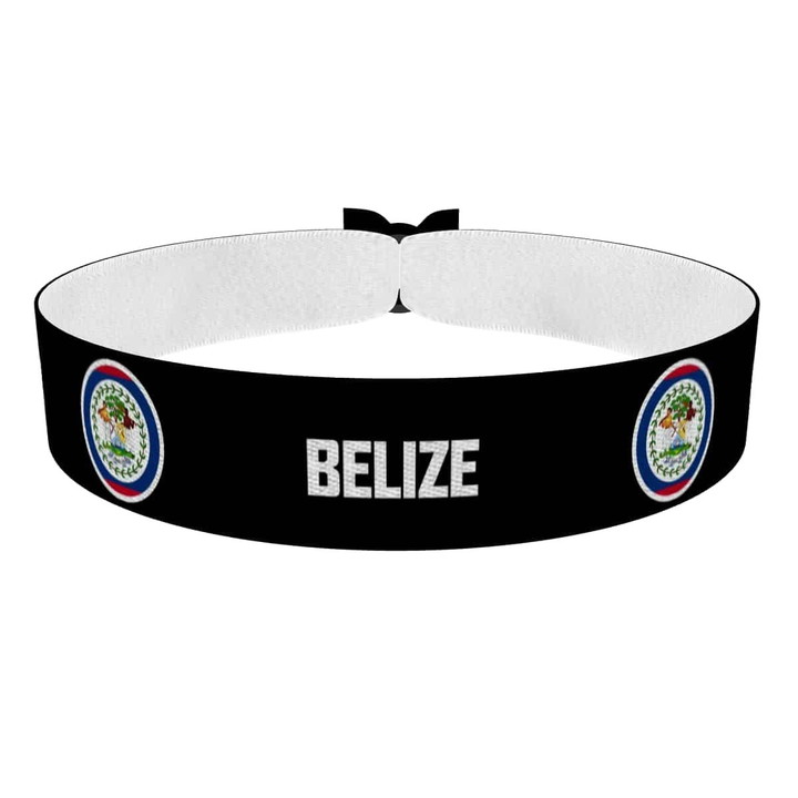 Zum Produkt Belize runde Flaggen Stoffarmband