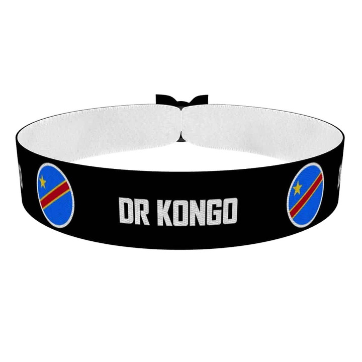 Zum Produkt Demokratische Republik Kongo runde Flaggen Stoffarmband