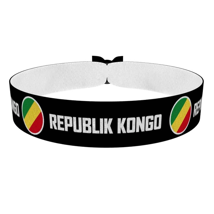 Zum Produkt Republik Kongo runde Flaggen Stoffarmband