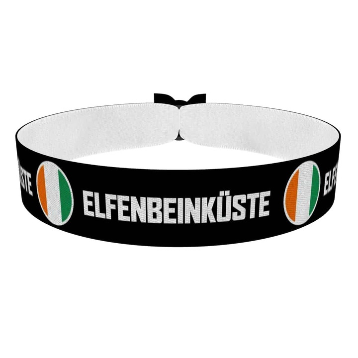 Zum Produkt Elfenbeinküste runde Flaggen Stoffarmband