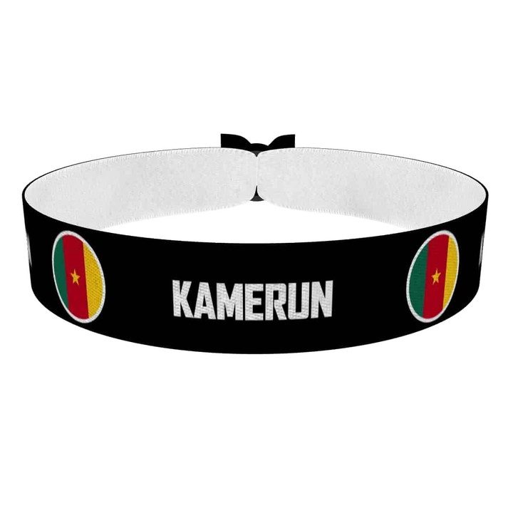 Zum Produkt Kamerun runde Flaggen Stoffarmband