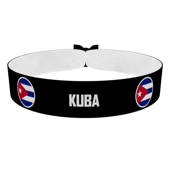 Zum Produkt Kuba runde Flaggen Stoffarmband