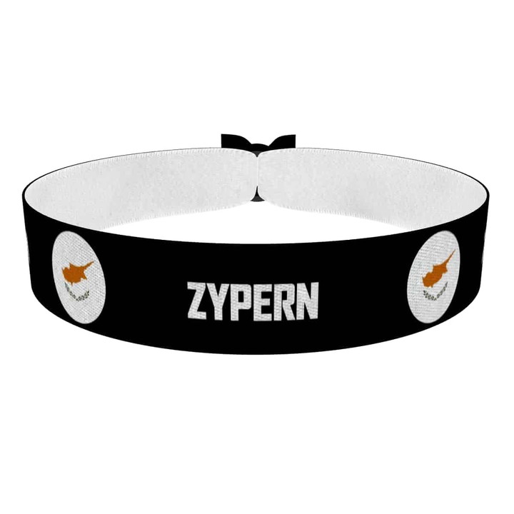 Zum Produkt Zypern runde Flaggen Stoffarmband