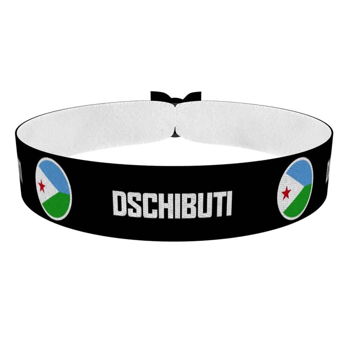 Zum Produkt Dschibuti runde Flaggen Stoffarmband