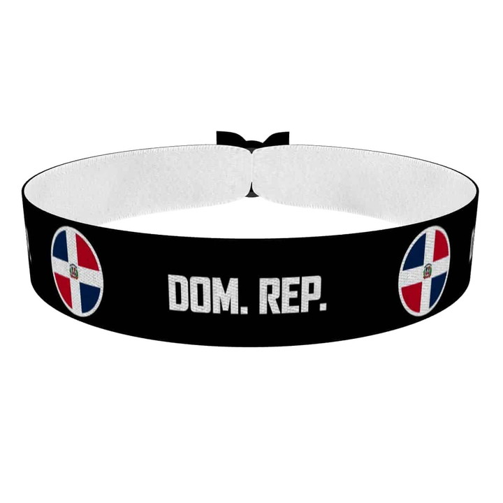 Zum Produkt Dominikanische Republik runde Flaggen Stoffarmband