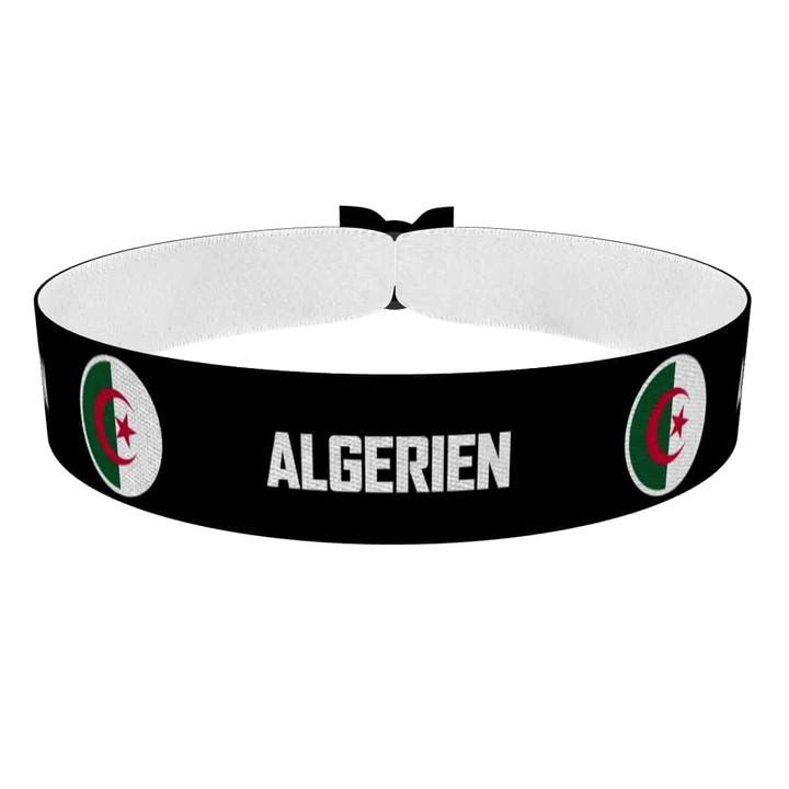 Zum Produkt Algerien runde Flaggen Stoffarmband