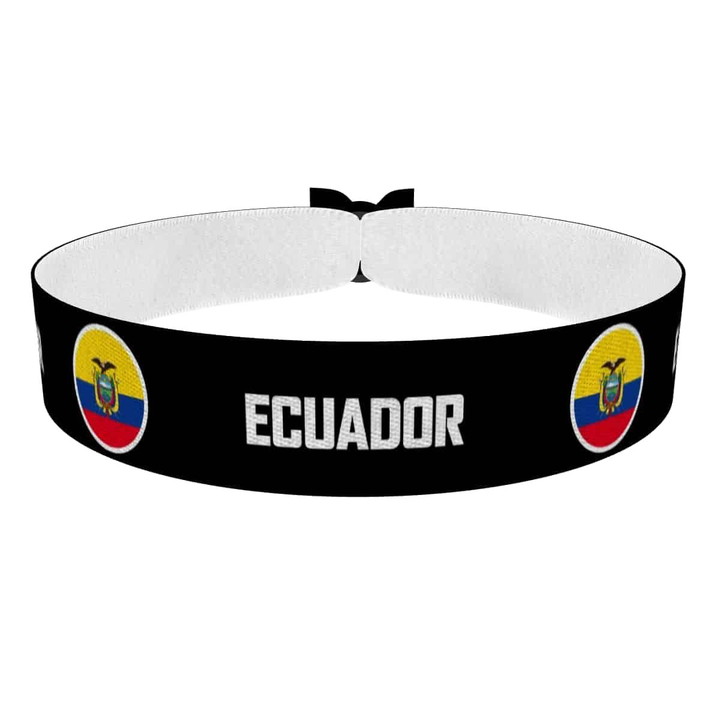 Zum Produkt Ecuador runde Flaggen Stoffarmband