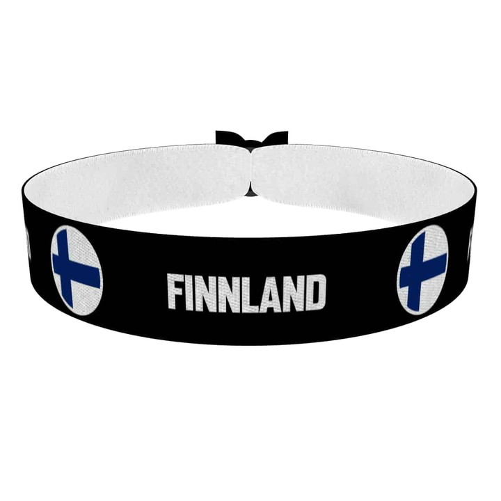 Zum Produkt Finnland runde Flaggen Stoffarmband