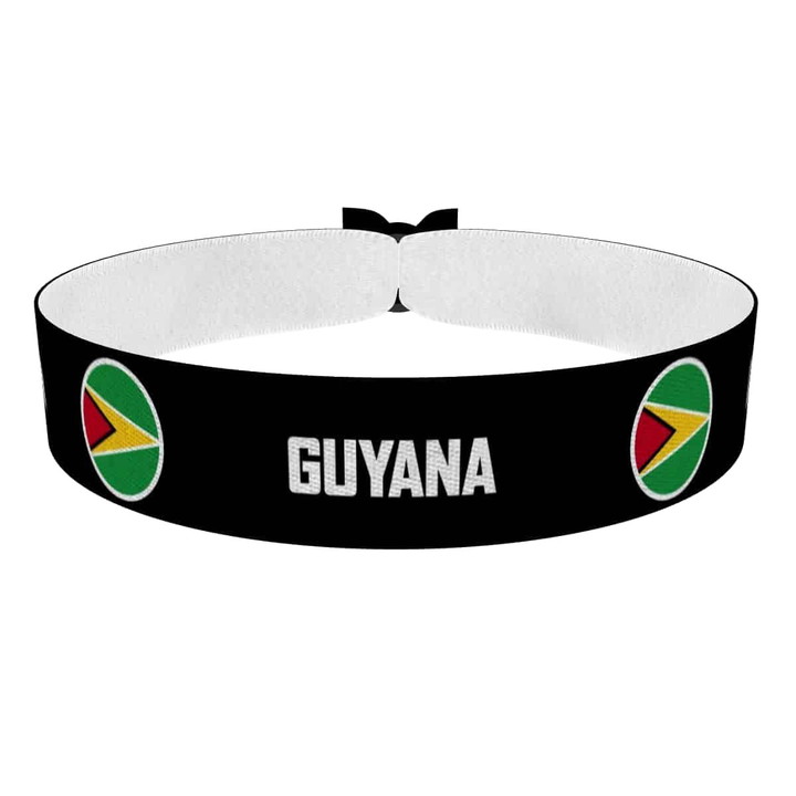 Zum Produkt Guyana runde Flaggen Stoffarmband