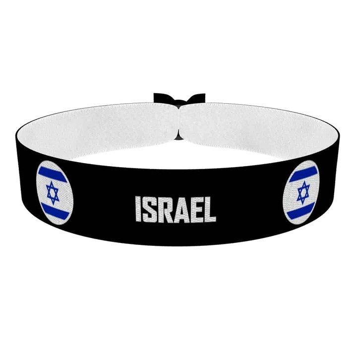Zum Produkt Israel runde Flaggen Stoffarmband