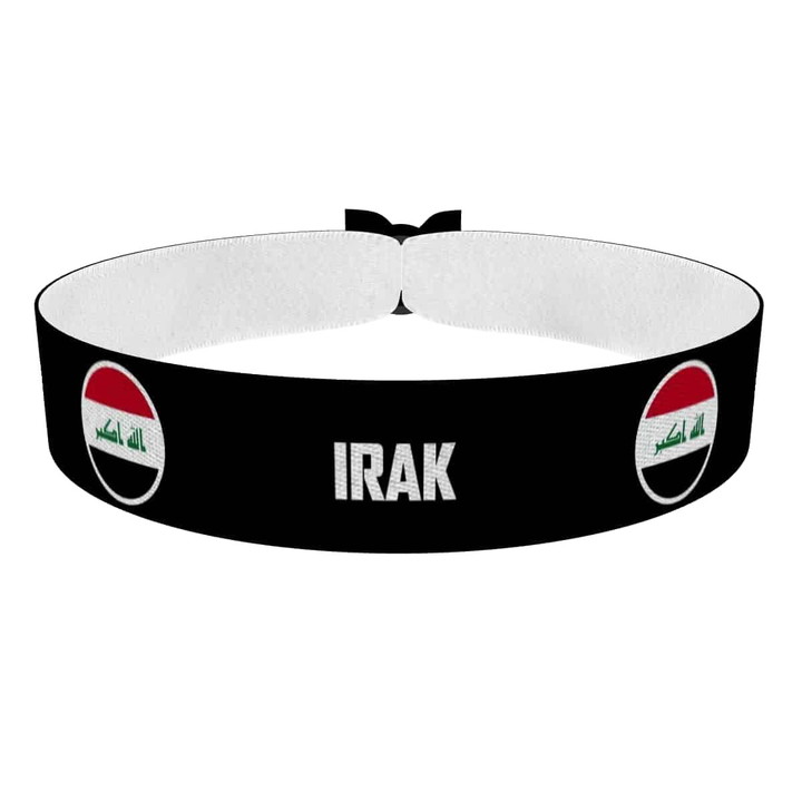 Zum Produkt Irak runde Flaggen Stoffarmband