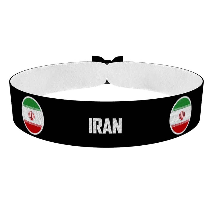 Zum Produkt Iran runde Flaggen Stoffarmband