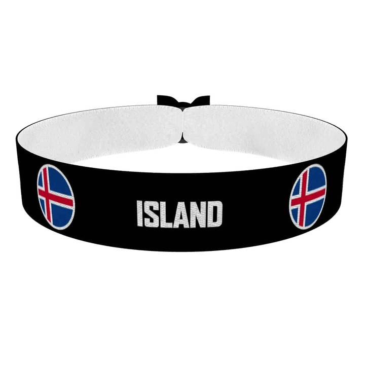 Zum Produkt Island runde Flaggen Stoffarmband