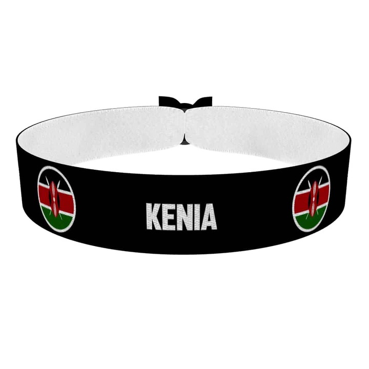 Zum Produkt Kenia runde Flaggen Stoffarmband