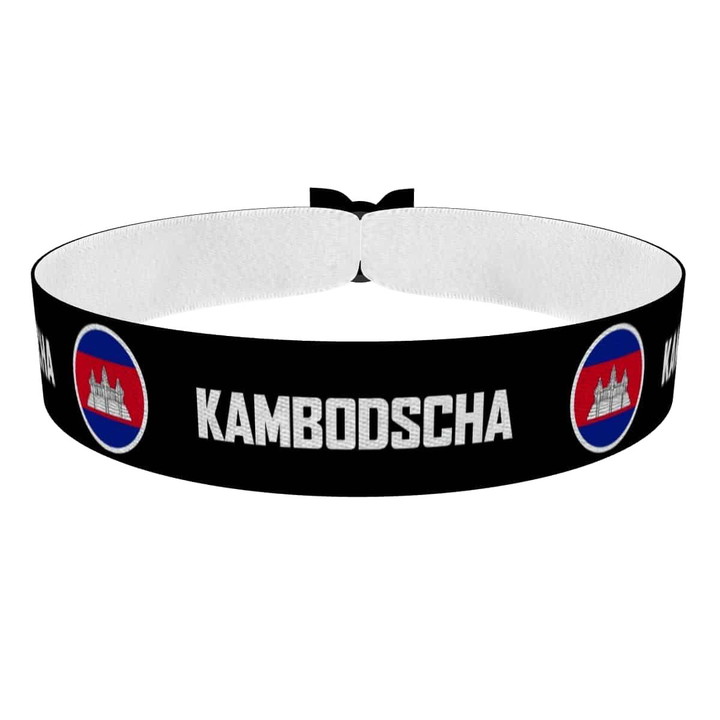 Zum Produkt Kambodscha runde Flaggen Stoffarmband