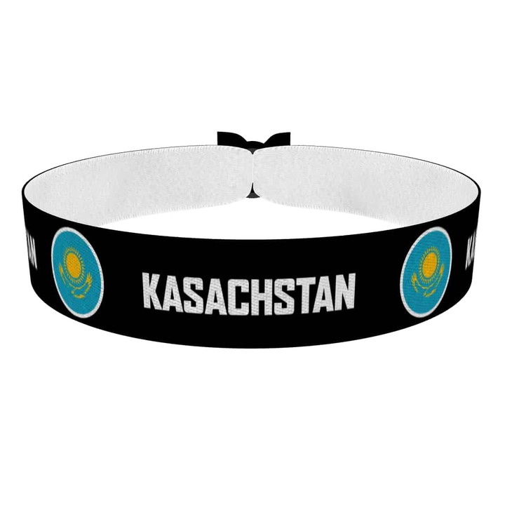 Zum Produkt Kasachstan runde Flaggen Stoffarmband