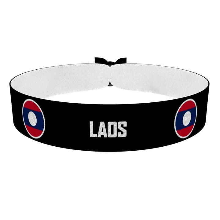 Zum Produkt Laos runde Flaggen Stoffarmband