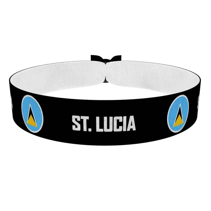 Zum Produkt St. Lucia runde Flaggen Stoffarmband