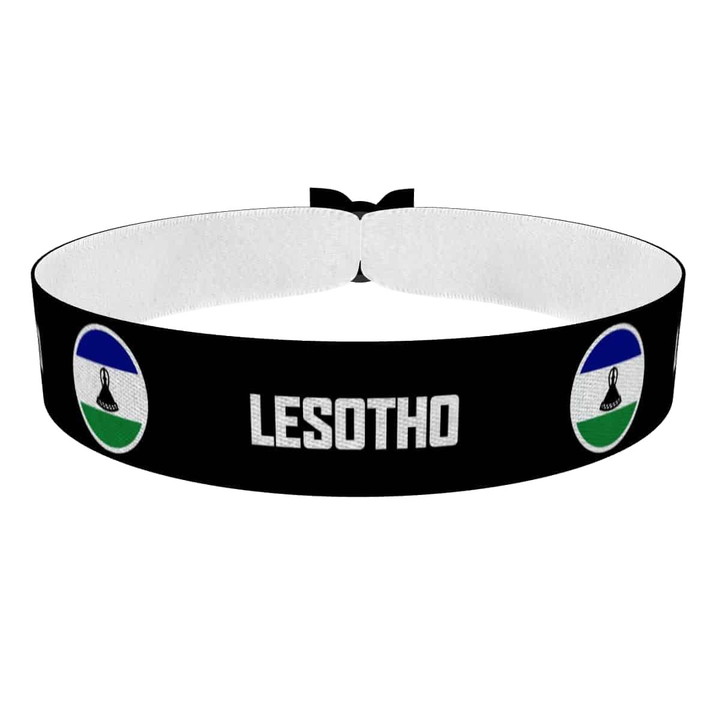 Zum Produkt Lesotho runde Flaggen Stoffarmband