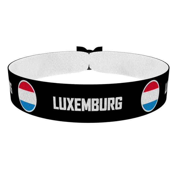 Zum Produkt Luxemburg runde Flaggen Stoffarmband