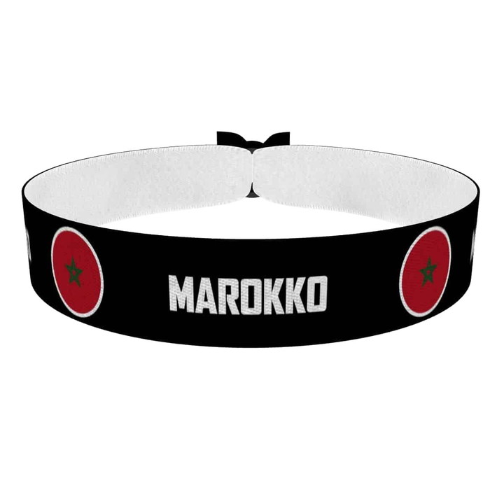 Zum Produkt Marokko runde Flaggen Stoffarmband