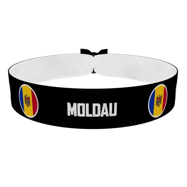 Zum Produkt Moldau runde Flaggen Stoffarmband