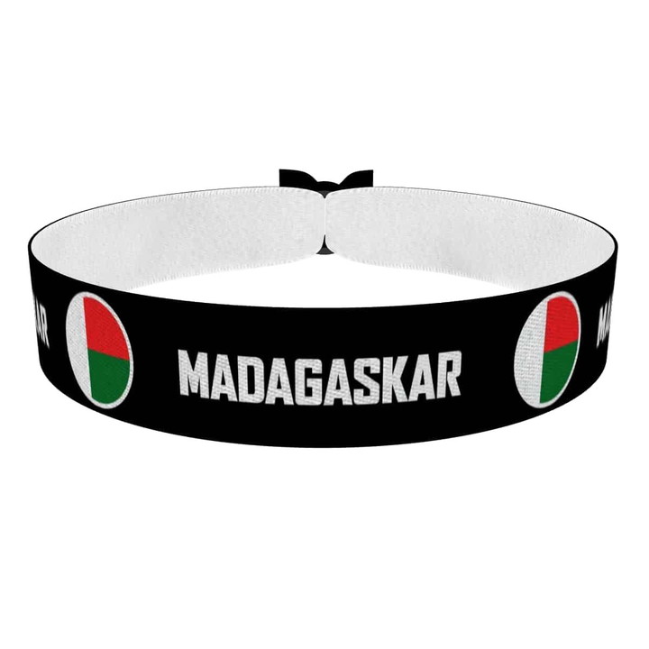 Zum Produkt Madagaskar runde Flaggen Stoffarmband