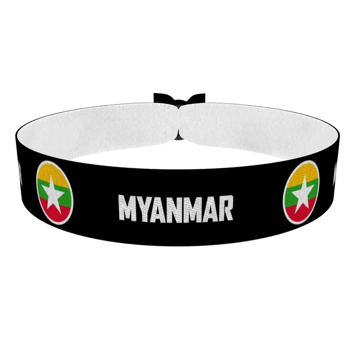 Zum Produkt Myanmar runde Flaggen Stoffarmband