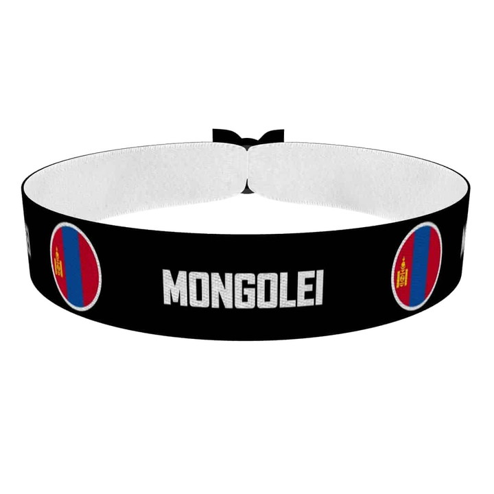 Zum Produkt Mongolei runde Flaggen Stoffarmband