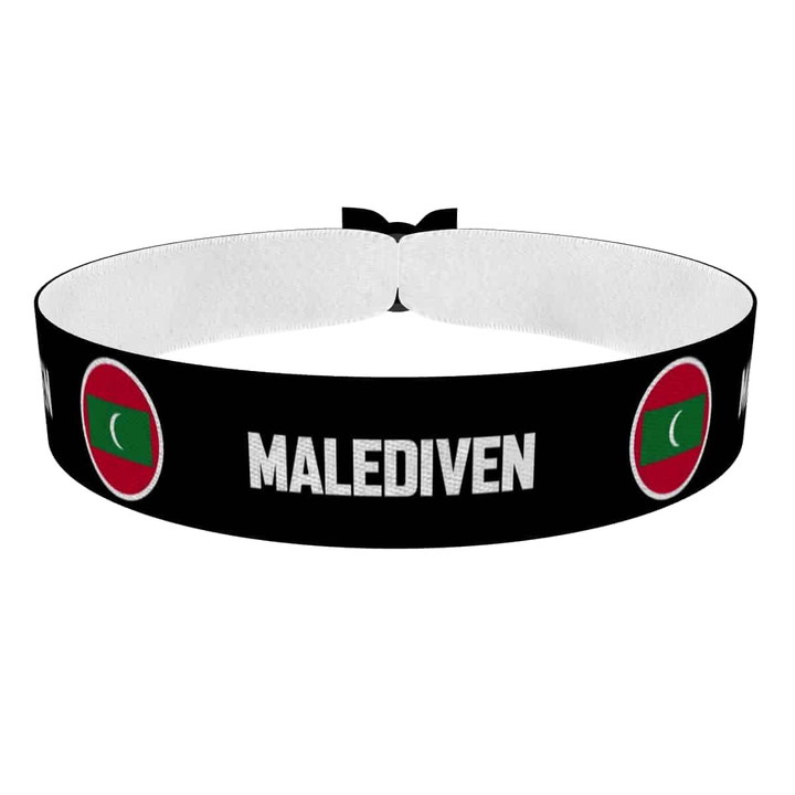 Zum Produkt Malediven runde Flaggen Stoffarmband