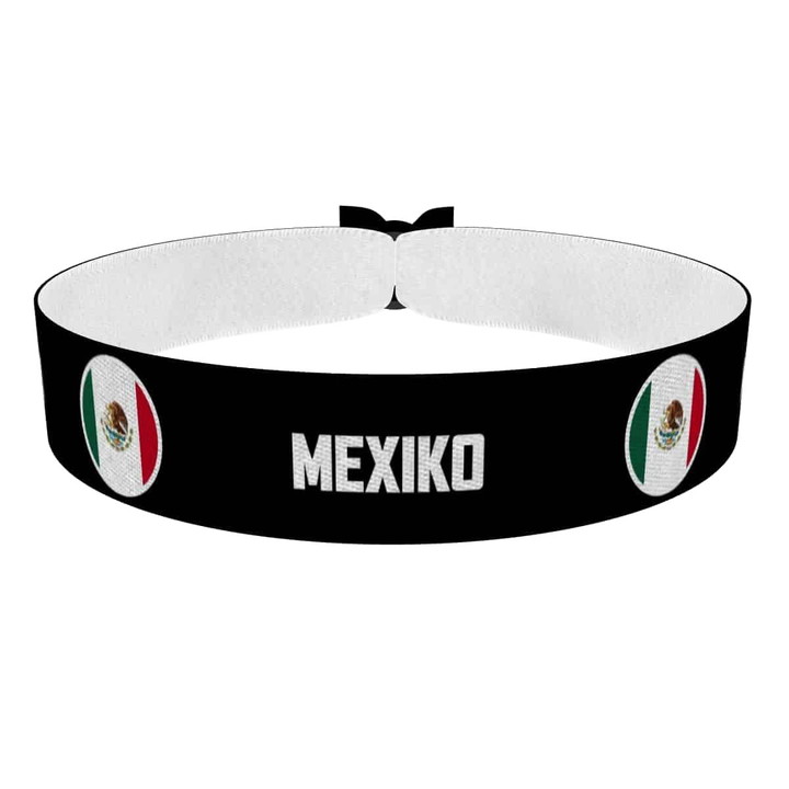 Zum Produkt Mexiko runde Flaggen Stoffarmband