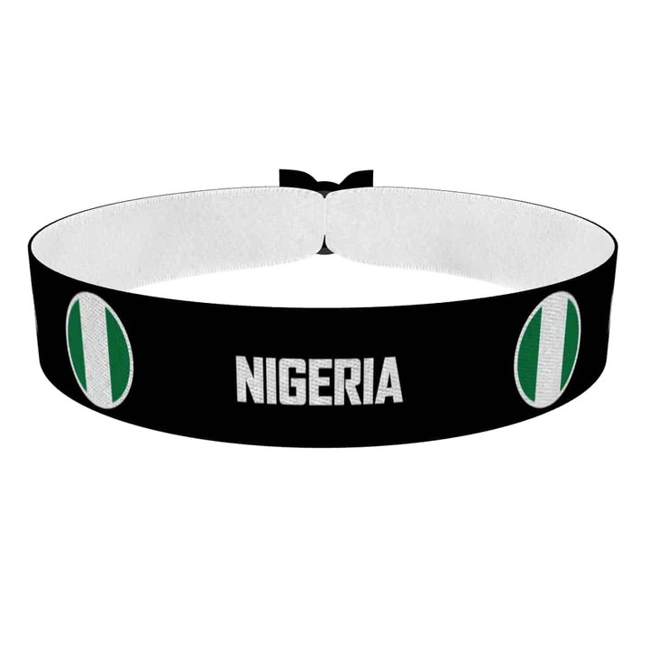 Zum Produkt Nigeria runde Flaggen Stoffarmband