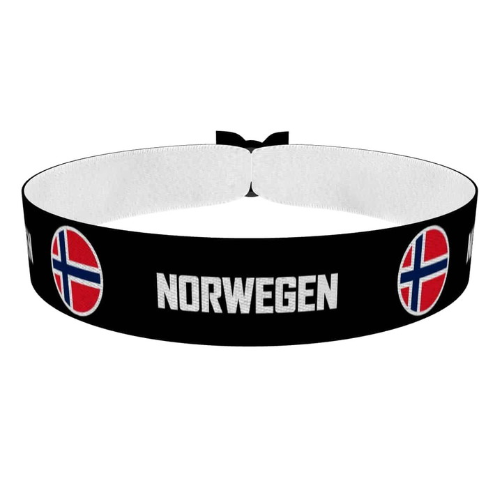 Zum Produkt Norwegen runde Flaggen Stoffarmband