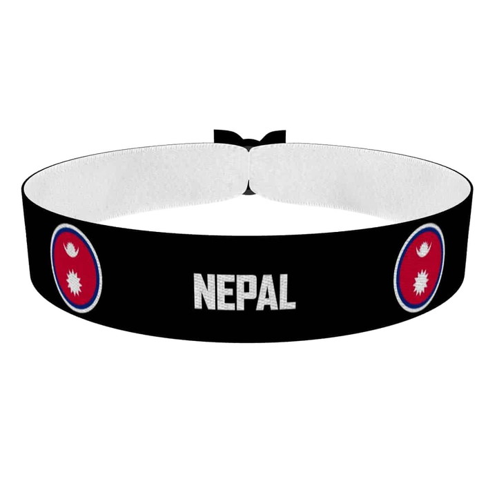Zum Produkt Nepal runde Flaggen Stoffarmband