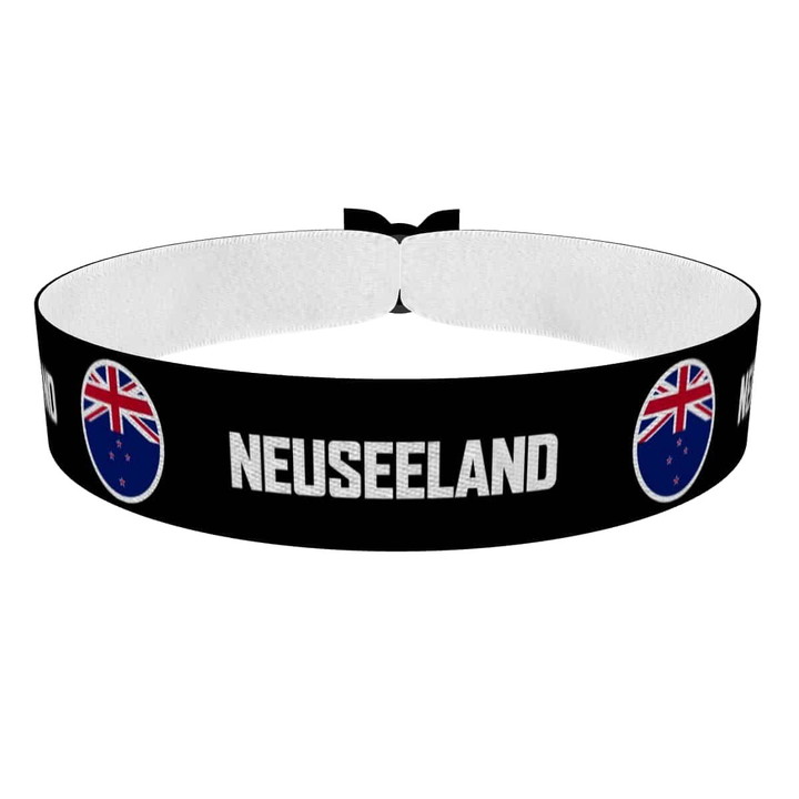 Zum Produkt Neuseeland runde Flaggen Stoffarmband