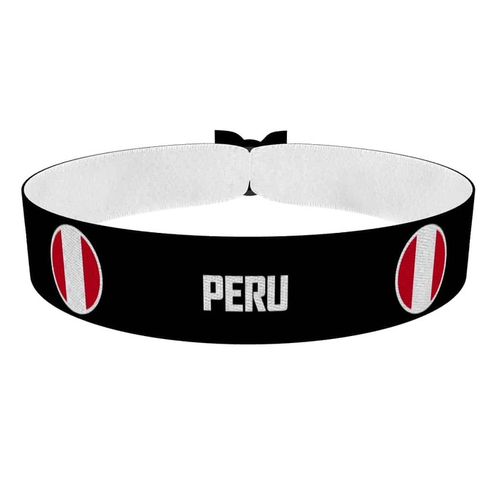 Zum Produkt Peru runde Flaggen Stoffarmband