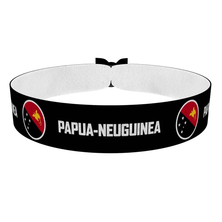 Zum Produkt Papua-Neuguinea runde Flaggen Stoffarmband