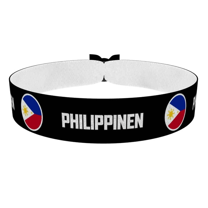 Zum Produkt Philippinen runde Flaggen Stoffarmband
